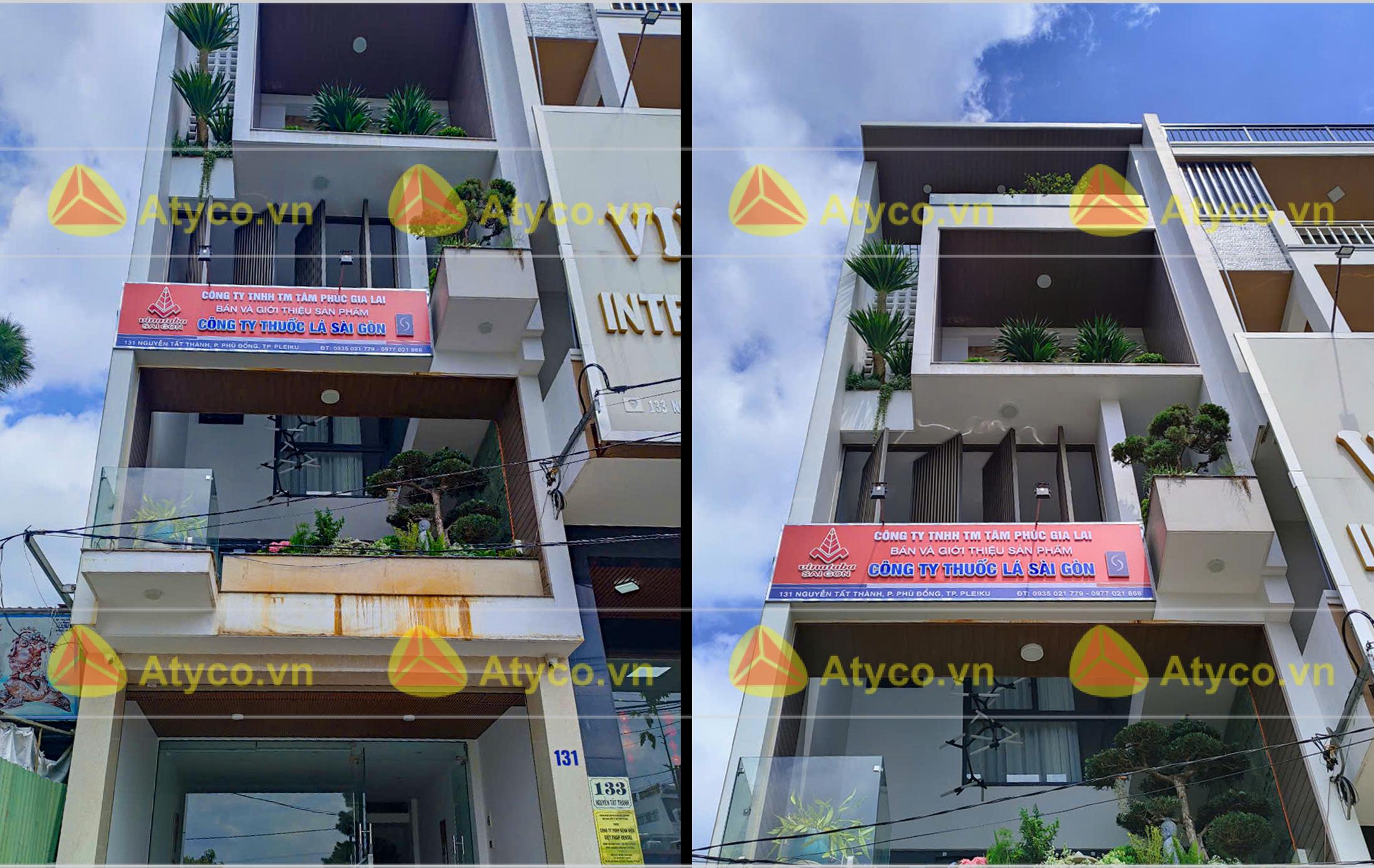bảng hiệu quảng cáo cho đại lý cửa hàng Gia Lai